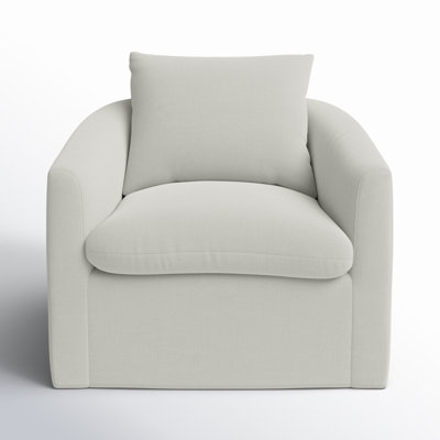 Menta Linen Swivel Barrel Chair