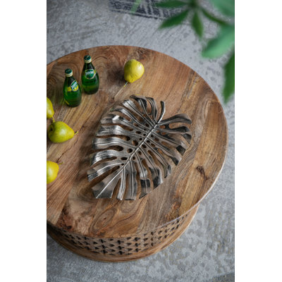 Décoration murale 18,9 po feuille d'or Monstera - aluminium, multi-usages pour la décoration intérieure