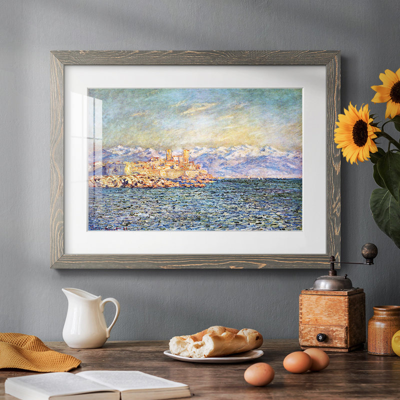 Le vieux fort d'Antibes par Monet, H 22 po x l 32 po x P 1,5 po, Gris