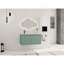Meuble-lavabo flottant 36 po avec lavabo en résine en forme de goutte et armoire latérale et portes à fermeture douce