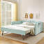Lit de jour double, lit de jour rembourré en vichy équipé d'un cadre gigogne escamotable et d'une poche de rangement latérale, canapé-lit multifonctionnel en bois massif pour chambre d'enfant et chambre d'amis-958171184-958171189
