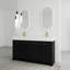 Meuble-lavabo autoportant de 60 po avec lavabo double en résine, porte, châtaignier noir moderne, compartiment de rangement abondant, style châtaignier en contreplaqué robuste, grande capacité, structure