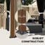 Outsunny 3 x 3(m) Metal Hardtop Gazebo with Netting and Curtains, Walnut