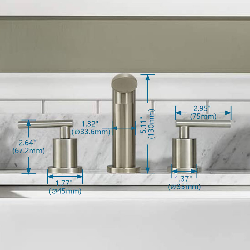 2-handle Bathroom Faucet with Drain Assembly, Brushed Nickel