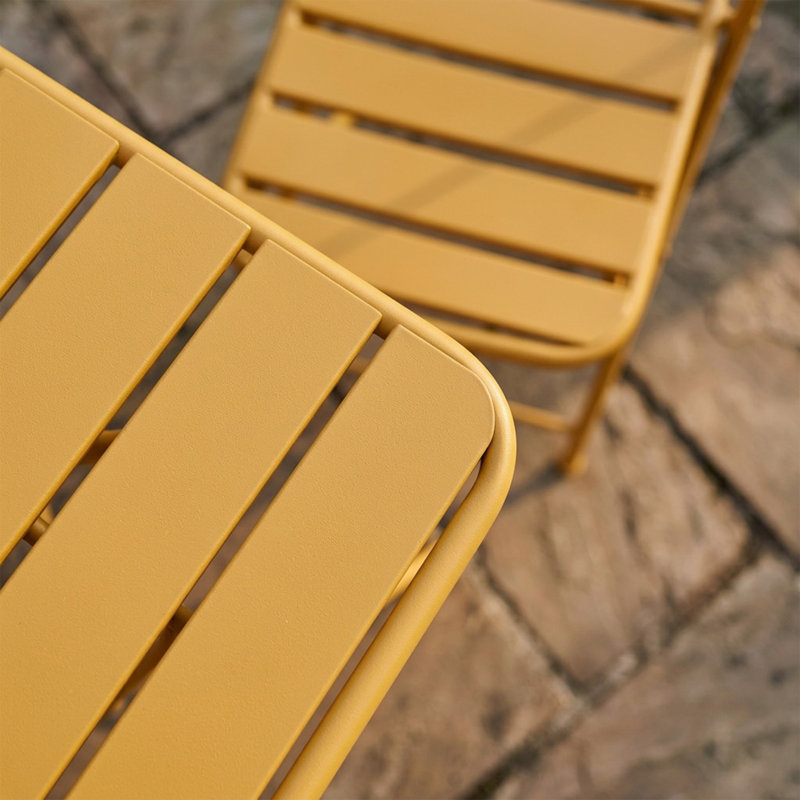 2 - Person Patio Dining Set with Square Table, Yellow