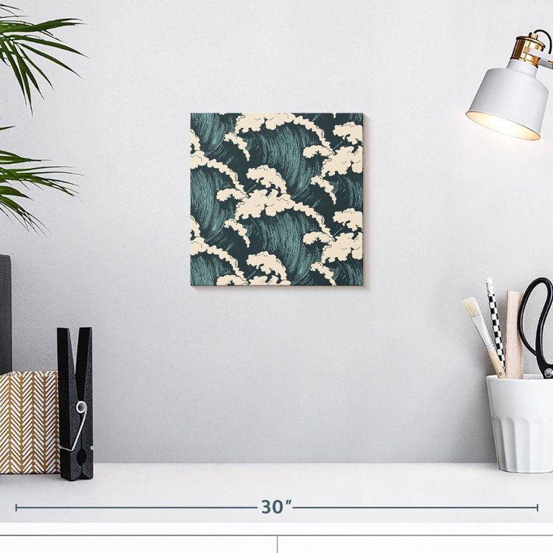 Motif sans soudure de vagues Kerner, H 10 po x l 10 po