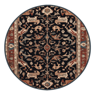 Machine Washable Persian Brown Area Rug
