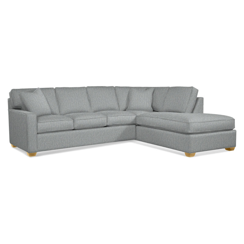 Ellora Upholstered L-Shaped Sectional, Right Hand Facing, Light Blue Performance Fabric; 0851-55, Mineral