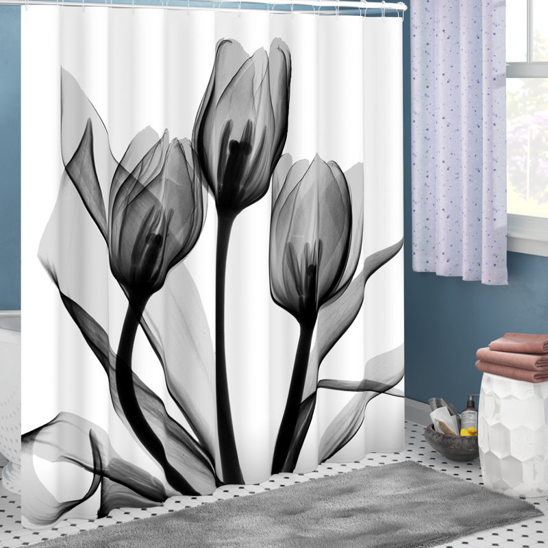 Watlington Floral Shower Curtain, 71" H x 74" W, Golden