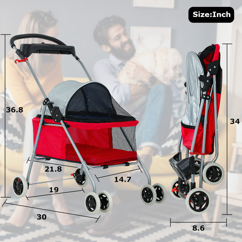 Pet Stroller, Rouge