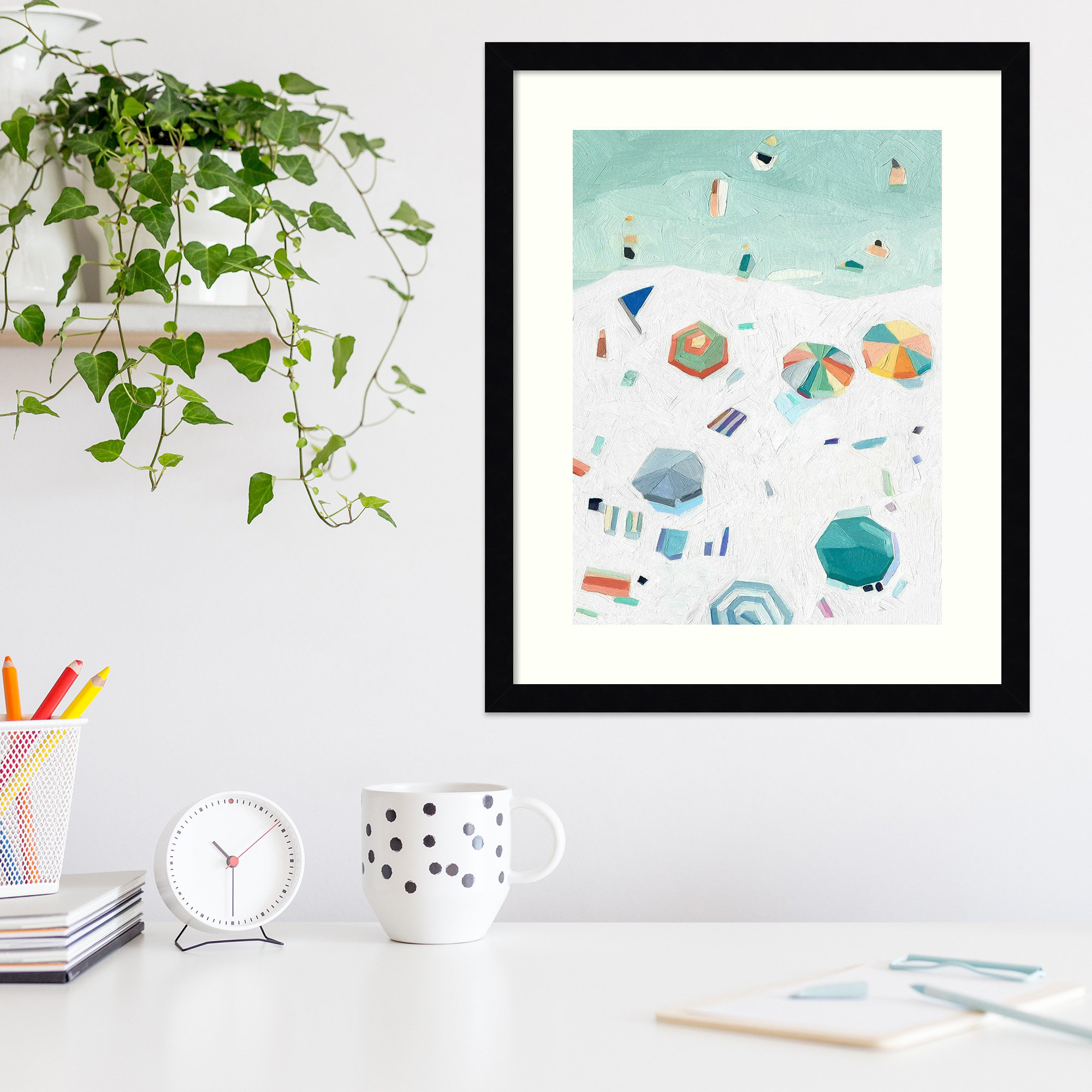 Beach Vista II by Emma Scarvey, Black Framed Paper, 21" H x 17" W