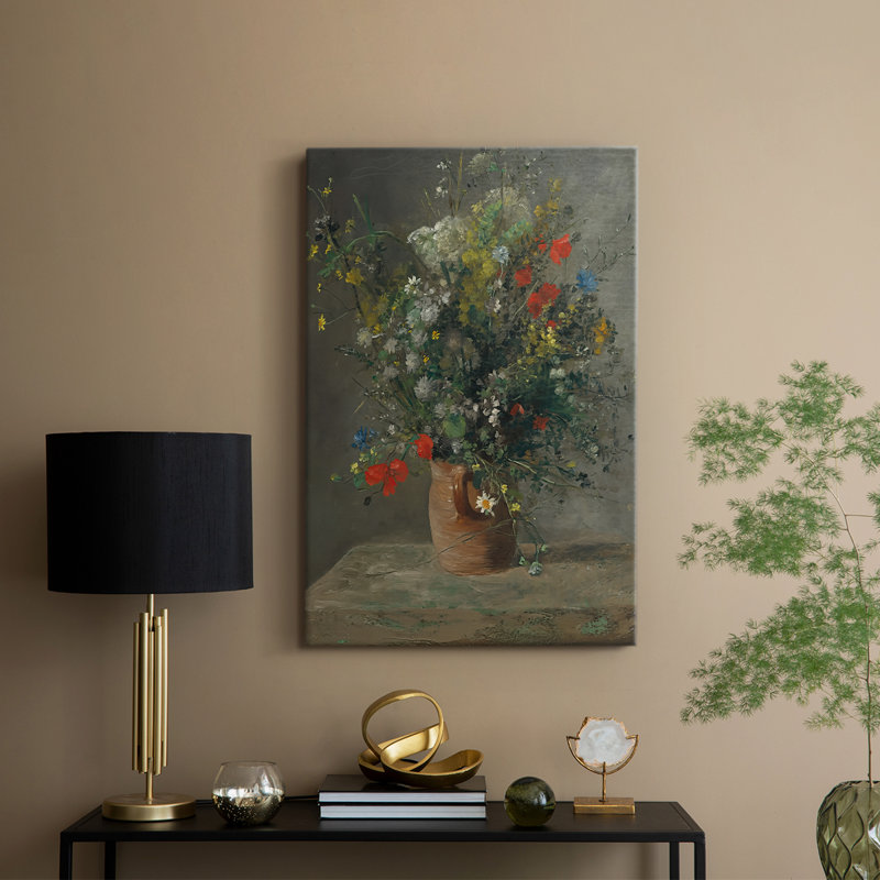 Fleurs dans un vase - toile tendue par Pierre-Auguste Renoir, 8 x 12