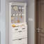 armoire à chaussures avec 3 portes et 2 tiroirs avec support, grand espace de rangement