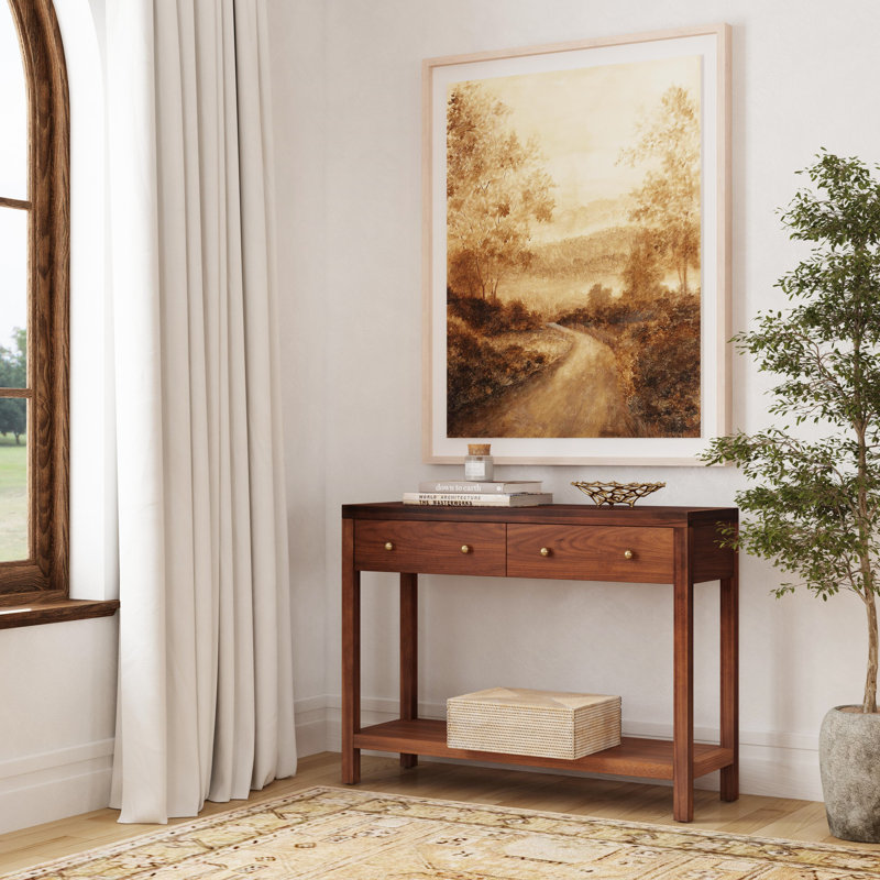 Nora 2 Drawer Console Table, Walnut