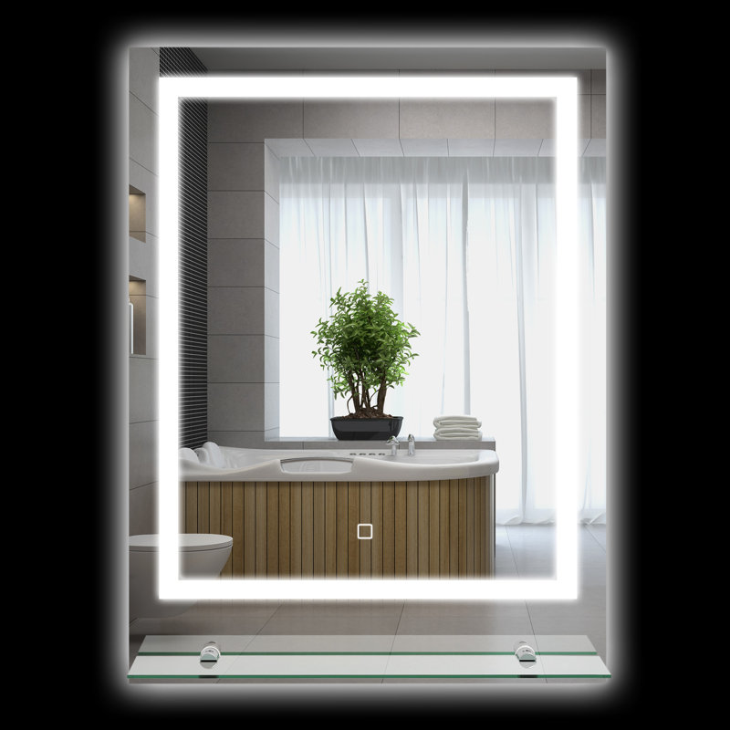 Neomi Rectangle Mirror with Shelves, 70cm x 50cm