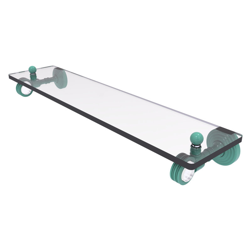 Tablette en verre de la collection Pacific Grove, H 3,2 po x l 22 po x P 5,1 po, Vert écume de mer