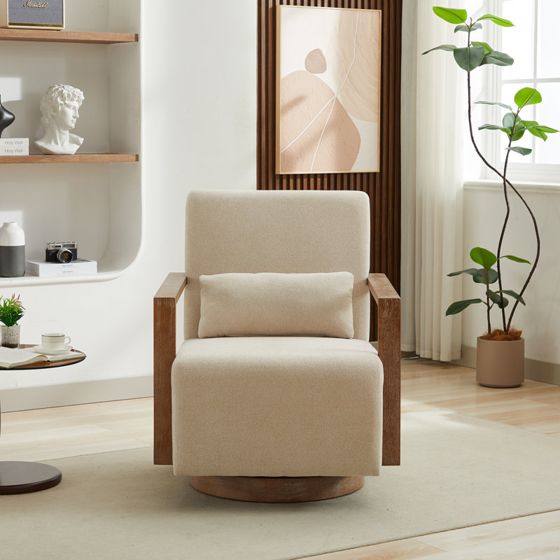 Fauteuil d'appoint pivotant 30,3 po Roomfitters, Beige