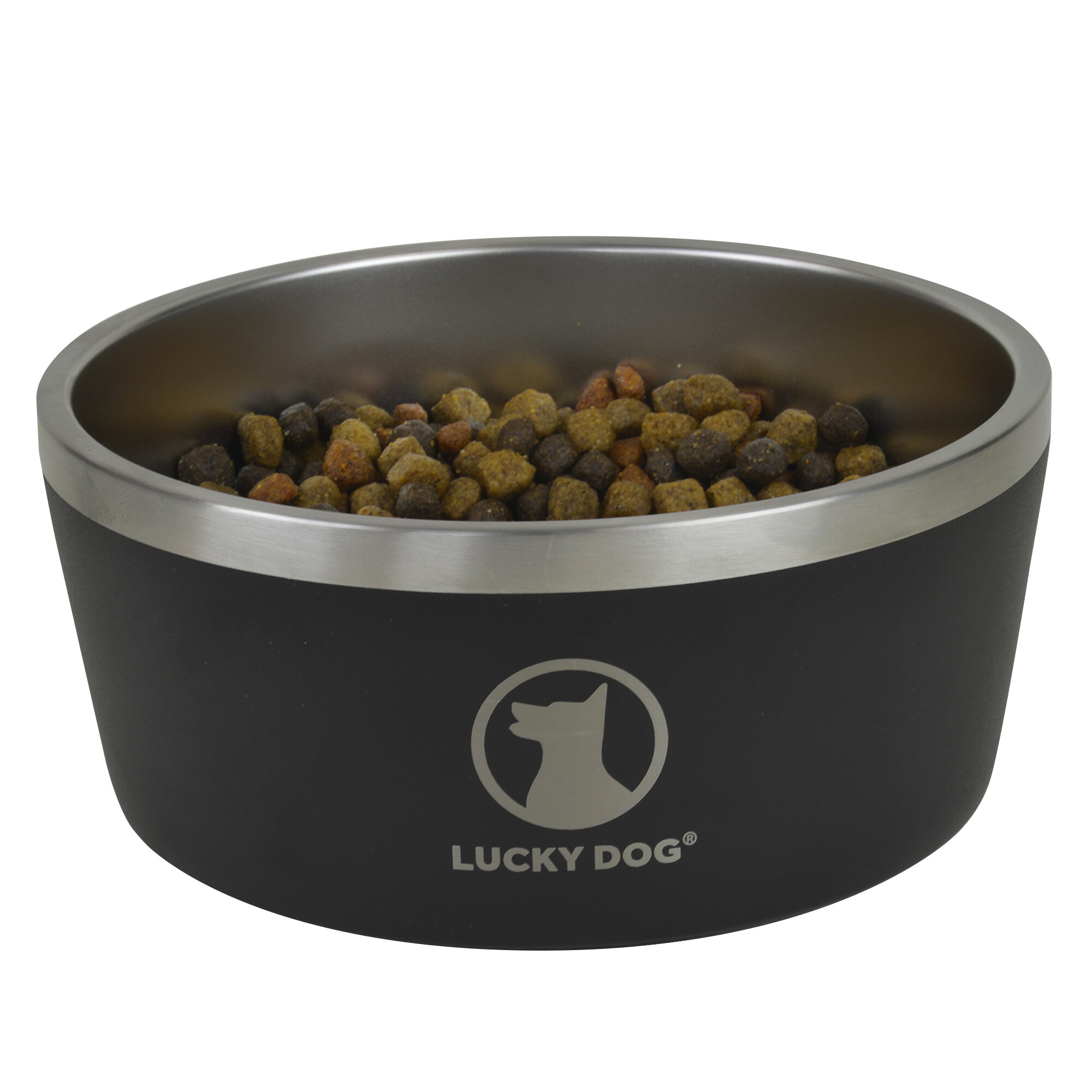 Lucky Dog Indulge Red Double Wall Stainless Steel Dog Bowl, 5 Cups