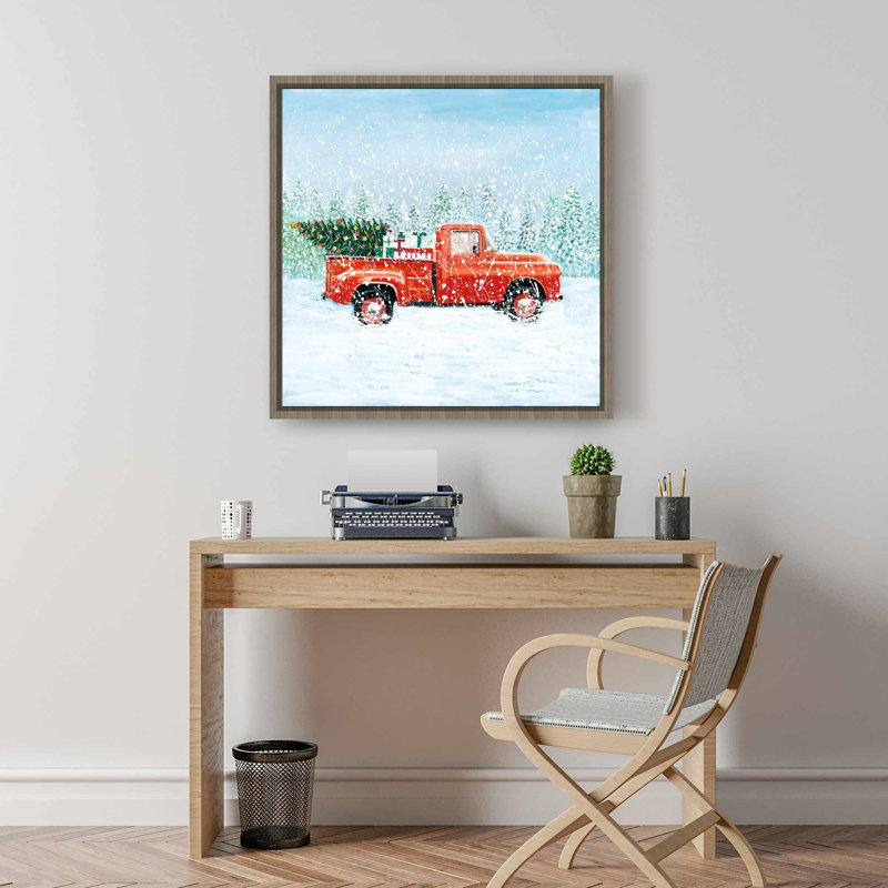 Toile de camion de sapin de Noël | Cadre de transport bleu