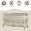 Ensemble de chambre à coucher de luxe 6 pièces Chantelle, blanc perle, sommier requis-517113254