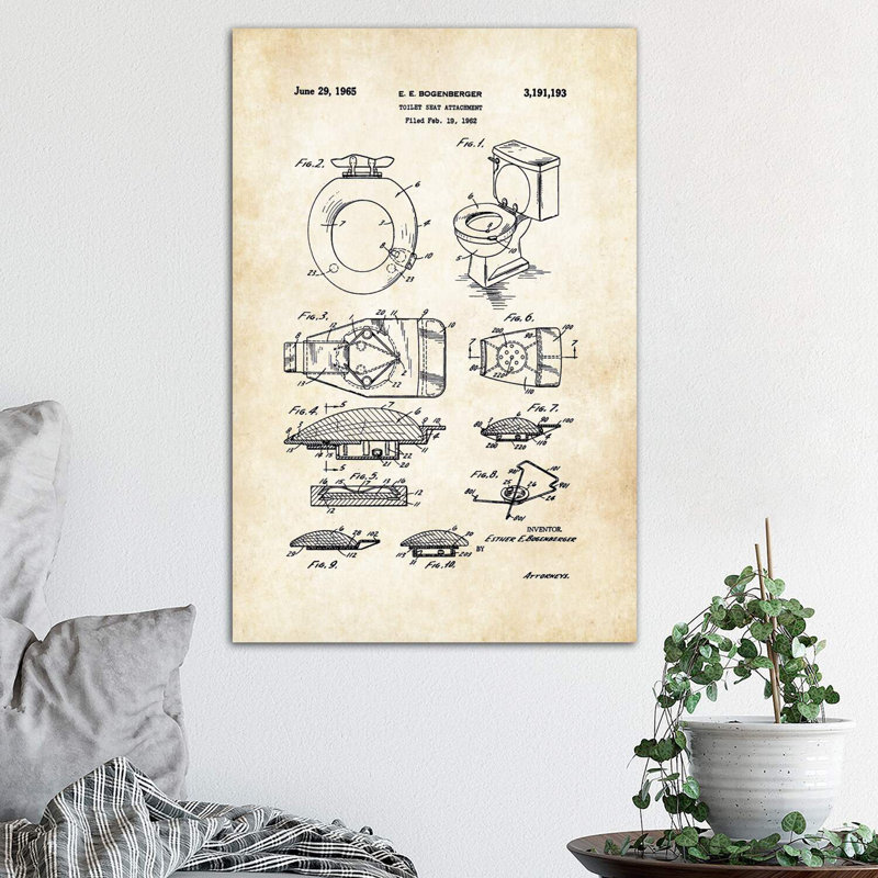 Toilet Seat - Wrapped Canvas Print, 66.04 cm H x 45.72 cm W x 1.91 cm D
