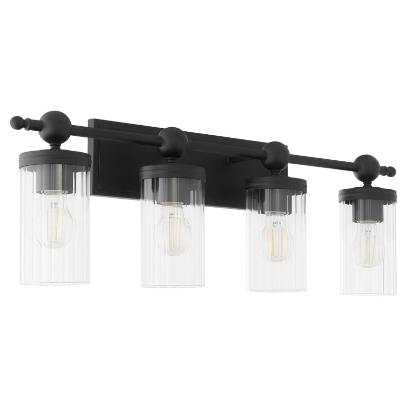 LEE Boulevard 4 Light Vanity, Matte Black