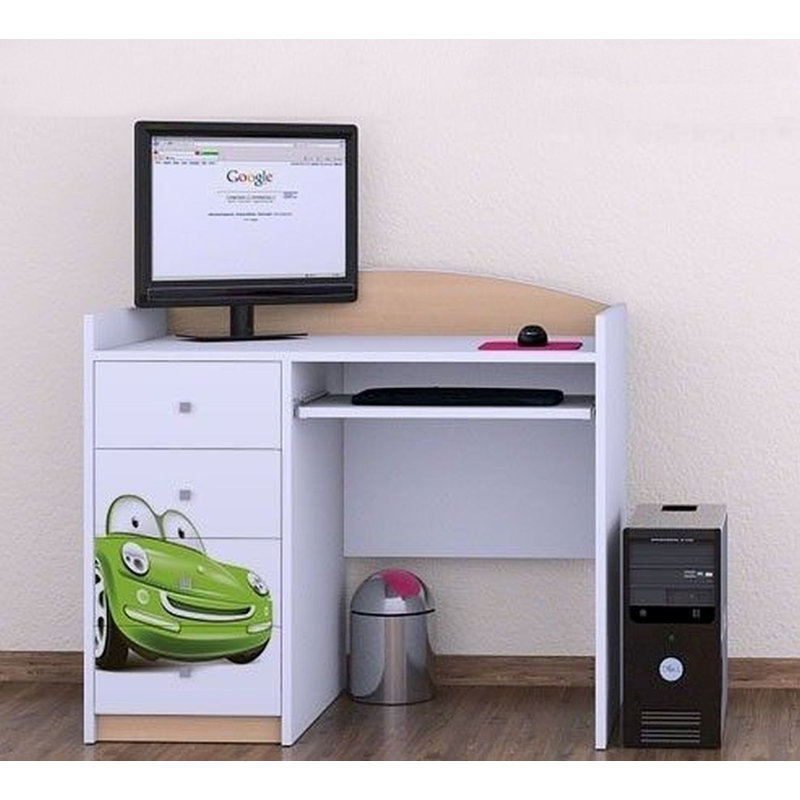 Ondine Car 100cm W Computer Desk, Beige