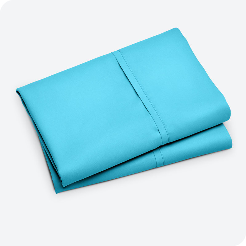 Aqua Standard Size Hypoallergenic Cotton Polyester Pillowcase Set