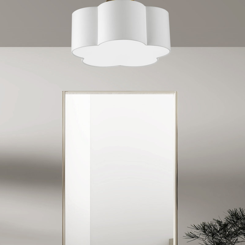 Plafonnier encastré 3 lumières Charysse, Laiton vieilli, Blanc