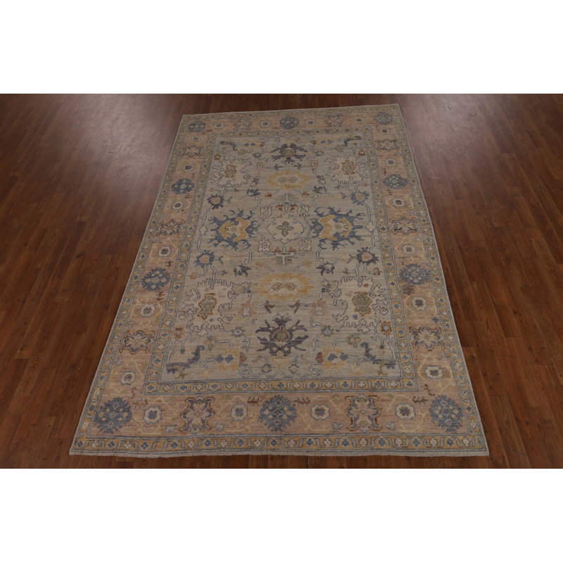 Tapis oriental à motif de teinture végétale Oushak 6