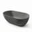 59 inch Matte Gray Solid Surface Freestanding Soaking Bathtub with Deep Soak Design