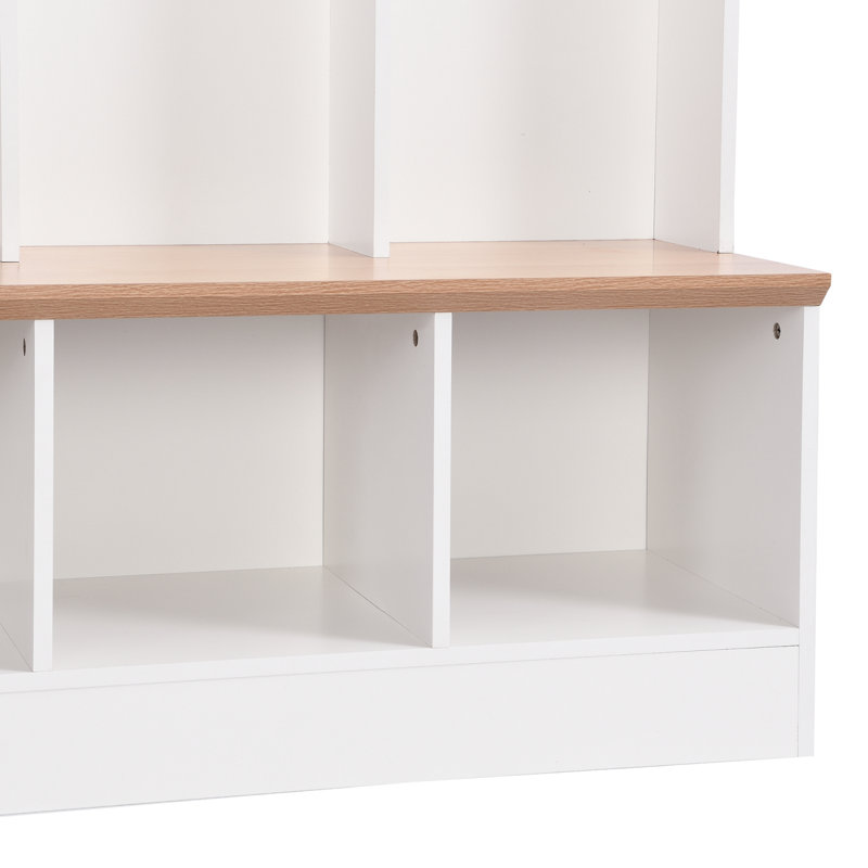 4-in-1 Hall Tree with Storage Bench and Coat Rack, White