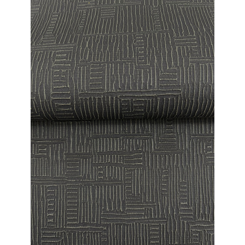 Papier peint abstrait ciselé, Gris anthracite