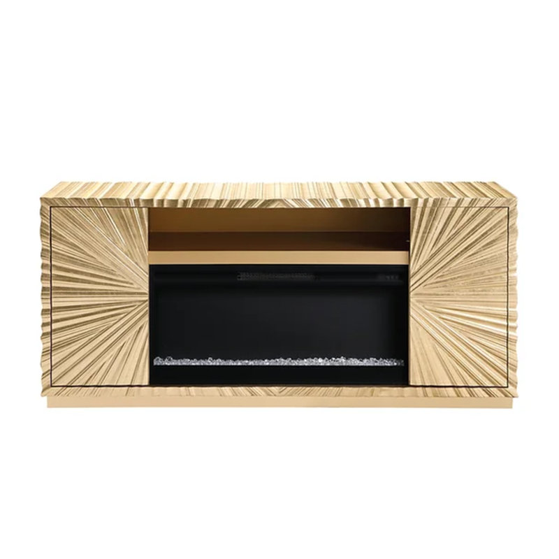 Helios Leaf Fireplace, Gold