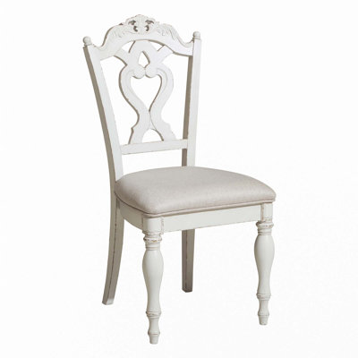 Chair 1Pc Upholstered Cushioned Seat Traditional Craving Wooden Funiture