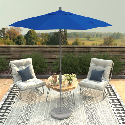 7,5 pi Parasol en fibre de verre blanc mat avec parasol incliné en oléfine