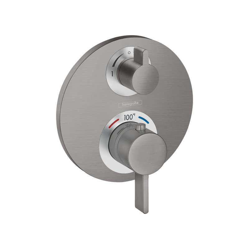 Garniture de valve thermostatique à mémoire de température Ecostat S, Chrome poli noir