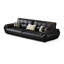 Canapé modulaire noir en cuir véritable-244251152