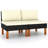23.8" Wide Eucalyptus Rectangle Patio Sofa with Cushions-36927454-36927455-36927449