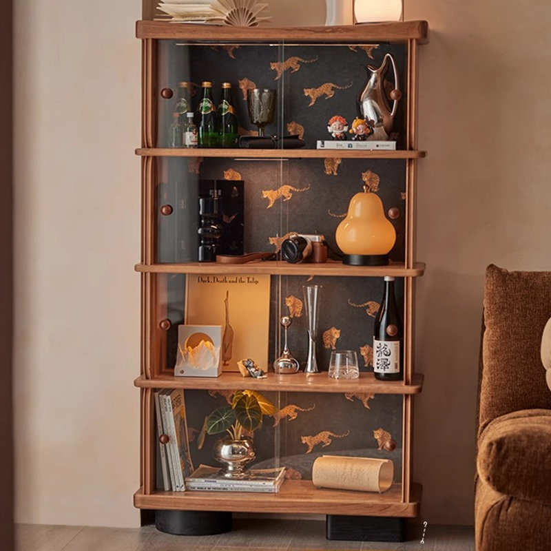 Nut-brown Solid  Wood Display Cases