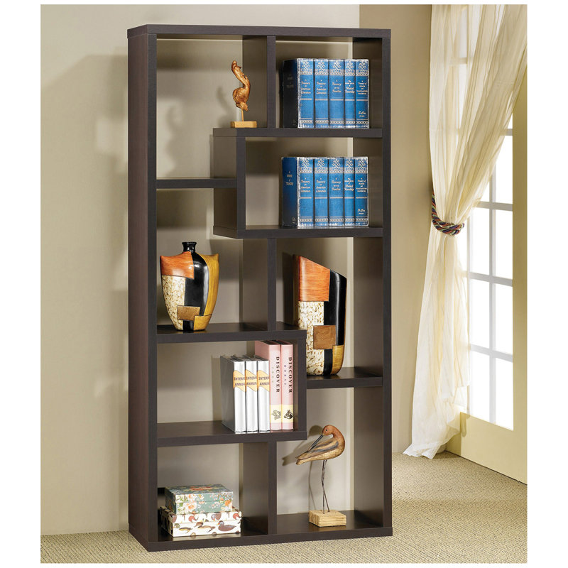 10-Shelf Bookcase In Cappuccino Finish, (10 Shelves) 70.75"H x 35"W x 11.75"D, Cappuccino