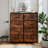 Wassil 8 Drawer 31.5''W Double Fabric Dresser With Wood Grain Prints-738112889