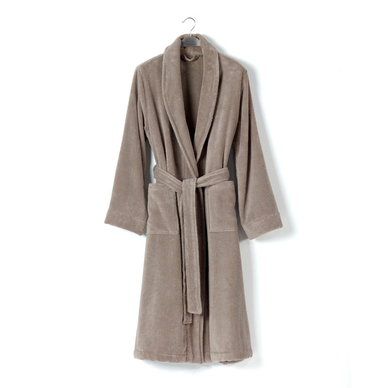 Peignoir mi-mollet unisexe avec poches Boff, gris, M