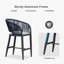 Chaise haute de bar moderne en osier avec coussins intégrés et dossier enveloppant 2 pièces-373159493-373159494