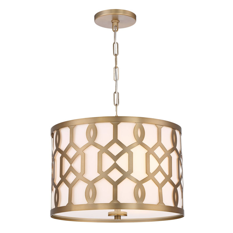 Jennings 5-Light Drum Pendant, Aged Brass, 24.25" 5-Light