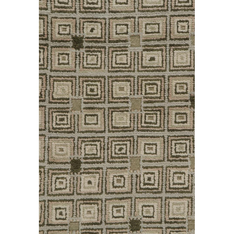 Art Deco Hand Knotted Wool Geometric Area Rug, Rectangle 10' x 14'
