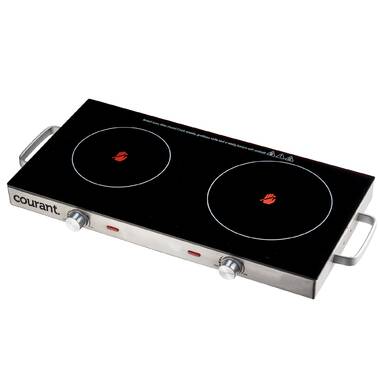 Courant Portable Electric Cooktop Double Burner, Black