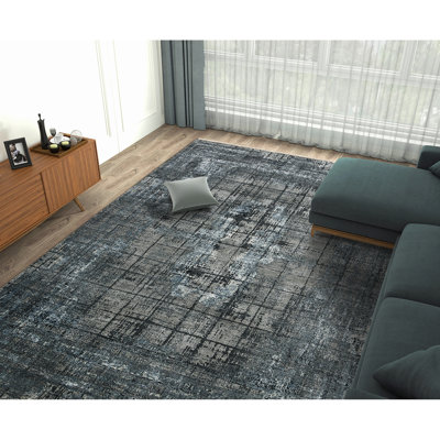 Tapis bleu noué à la main Franjka
