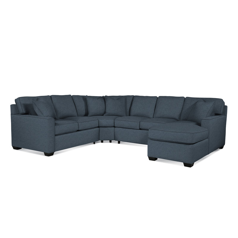 Frye Upholstered U-Sectional, Black, Basic Blue; 0317-63, Left Hand Facing