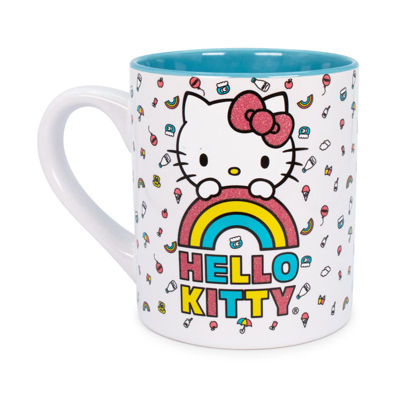 Tasse en céramique à motif de paillettes Sanrio Hello Kitty | Peut contenir 14 onces